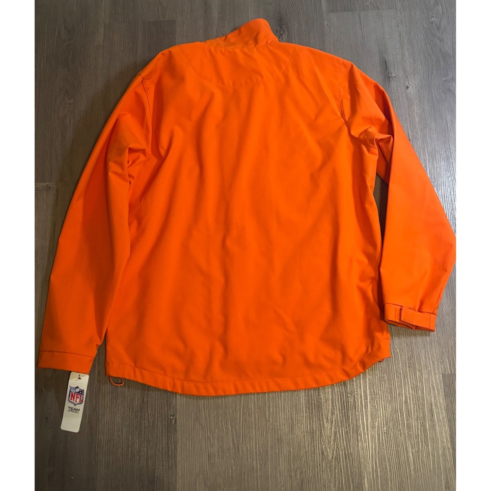 NWT NFL Team Apparel Denver Broncos Jacket Mens L Orange Soft Shell Full Zip - Picture 3 of 8